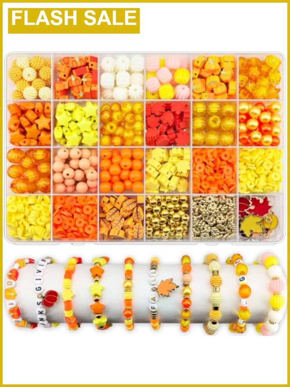 1470Pc Fall Beads Kit Polymer Clay Acrylic Pumpkin Leaf Jewelry Making DIY